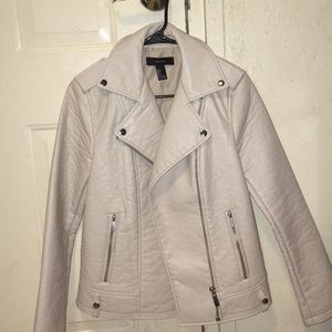 Cream Leather Jacket